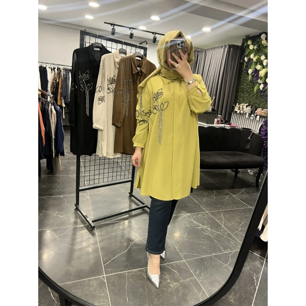 MEVA BY PUREVA Çiçek Püskürtme Gömlek