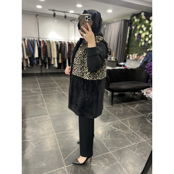 MEVA BY PUREVA Leopar Yelekli Üçlü Takım