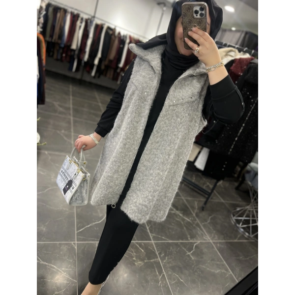 MEVA BY PUREVA Zımbalı Simli Yelekli Üçlü Takım