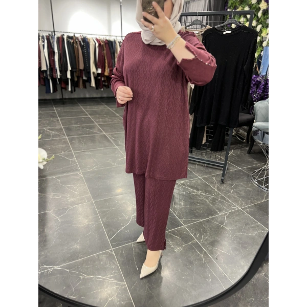 MEVA PLUS BY PUREVA İşlemeli Triko Takım