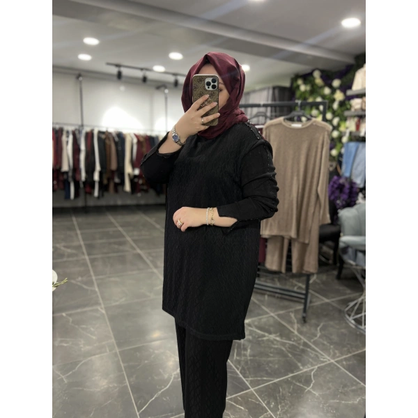 MEVA PLUS BY PUREVA İşlemeli Triko Takım