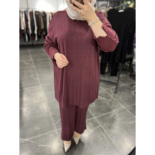 MEVA PLUS BY PUREVA İşlemeli Triko Takım