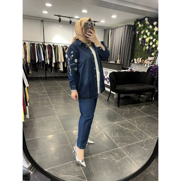 Nakışlı Kot Takım