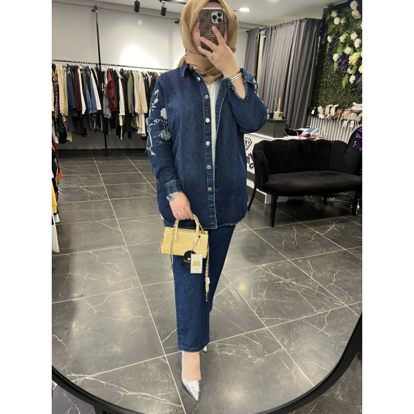 Nakışlı Kot Takım