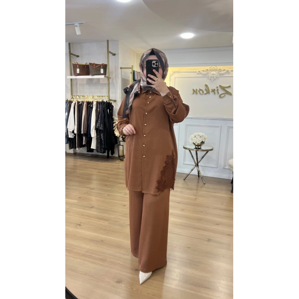 PUREVA DANTELLİ PAMUK SATEN TAKIM