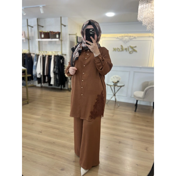 PUREVA DANTELLİ PAMUK SATEN TAKIM