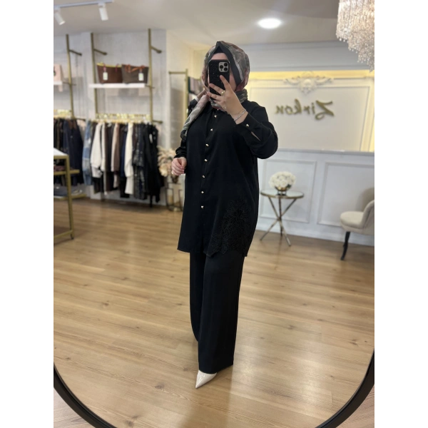 PUREVA DANTELLİ PAMUK SATEN TAKIM