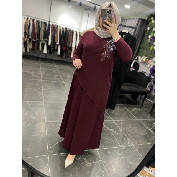 PUREVA Güpür İşlemeli Elbise