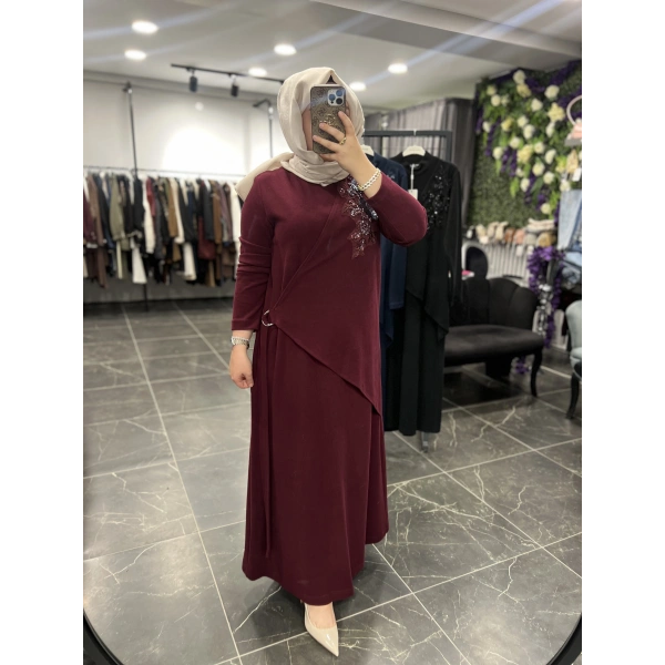 PUREVA Güpür İşlemeli Elbise