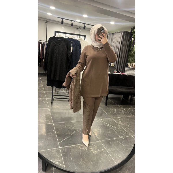 PUREVA İncili Jakarlı Üçlü Takım