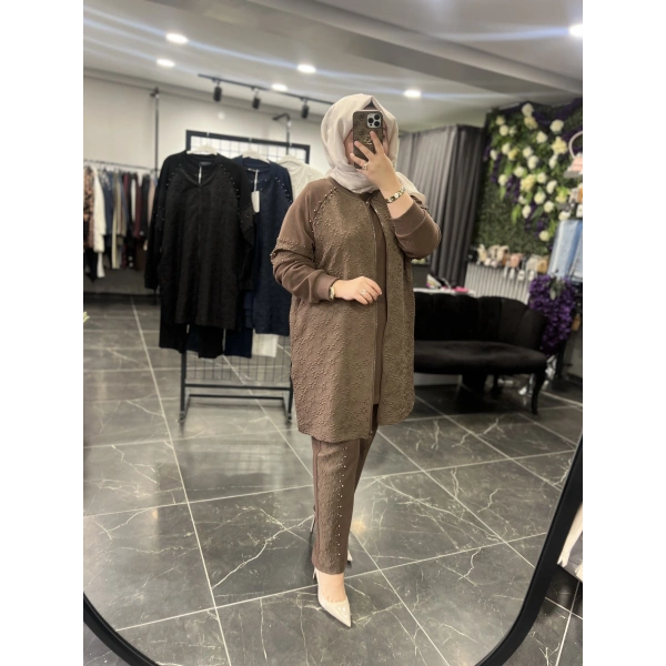 PUREVA İncili Jakarlı Üçlü Takım