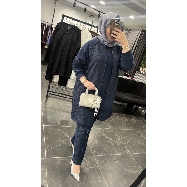 PUREVA İncili Jakarlı Üçlü Takım