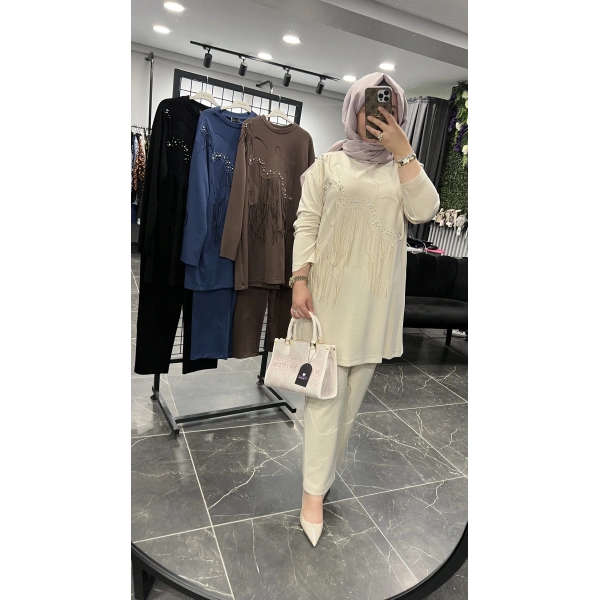 PUREVA İncili Saçaklı Modal Takım