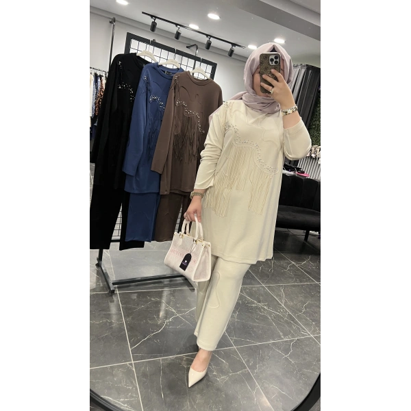 PUREVA İncili Saçaklı Modal Takım