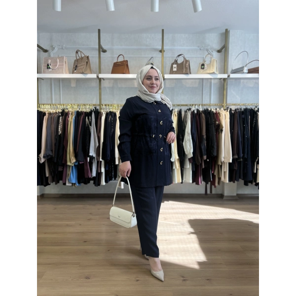 Pureva Kabartmalı Pamuk Saten Takım
