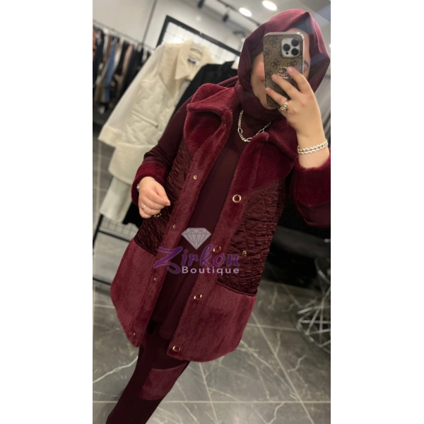 Pureva Kürklü Üçlü Takım