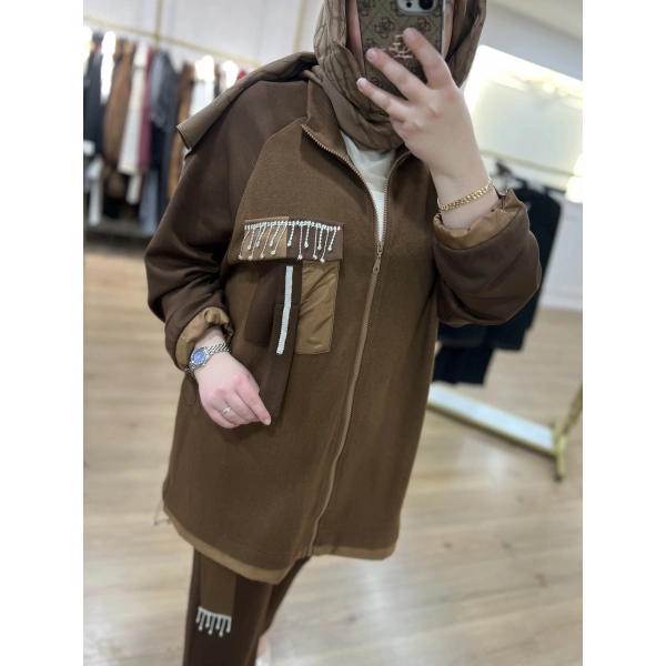 PUREVA Saçak Taşlı Ceketli İkili Takım