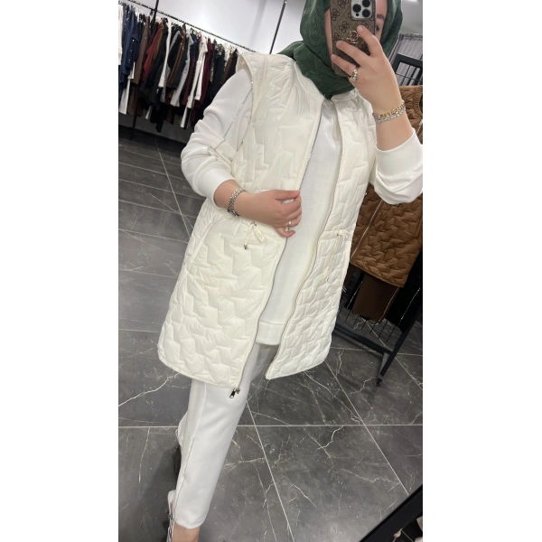 PUREVA Sıra Taşlı Yelekli Üçlü Takım