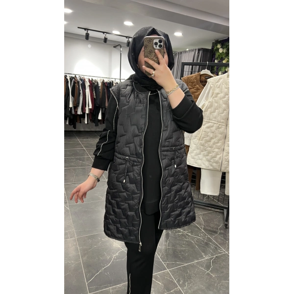 PUREVA Sıra Taşlı Yelekli Üçlü Takım