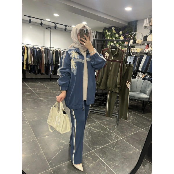 SBL Güpür Kabartma Ceketli Oysho Takım