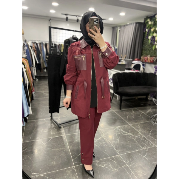 SBL Güpürlü Nakışlı Gabardin Takım