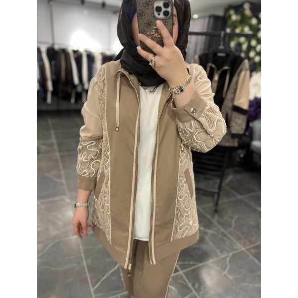 SBL Pullu Kabartmalı Gabardin Ceketli Takım