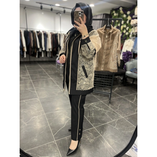 SBL Pullu Kabartmalı Gabardin Ceketli Takım