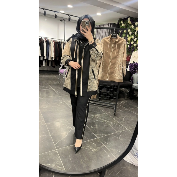 SBL Pullu Kabartmalı Gabardin Ceketli Takım