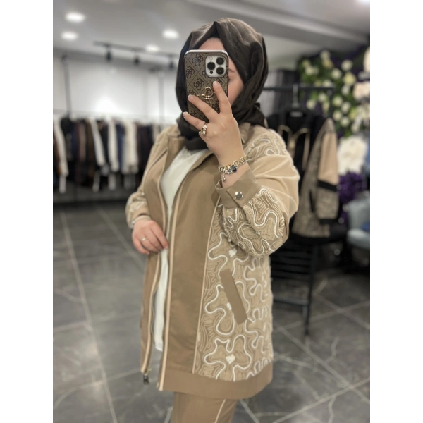 SBL Pullu Kabartmalı Gabardin Ceketli Takım