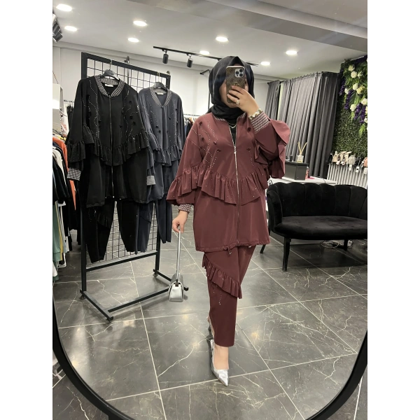 SOLİS Fırfırlı Taşlı Takım