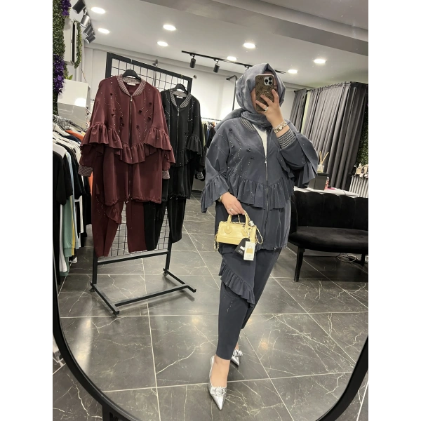 SOLİS Fırfırlı Taşlı Takım