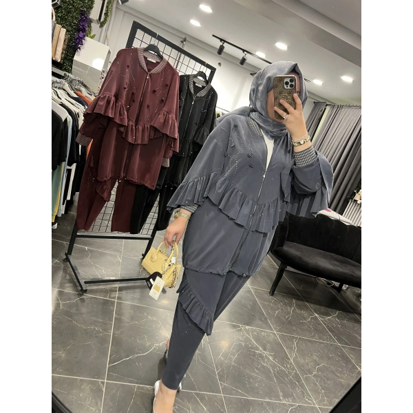 SOLİS Fırfırlı Taşlı Takım