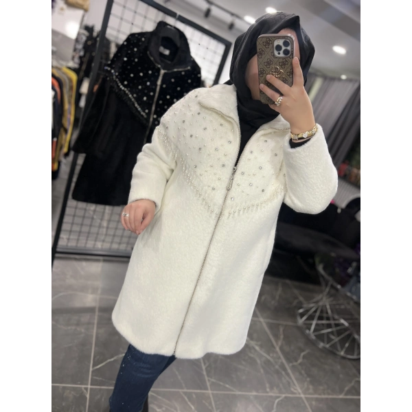 Solis İncili Saçaklı Angora Kürk