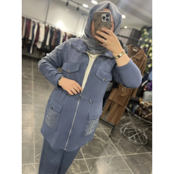 SOLİS Serpme Taşlı Lacoste Takım