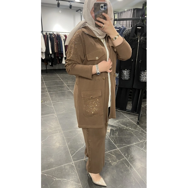 SOLİS Serpme Taşlı Lacoste Takım