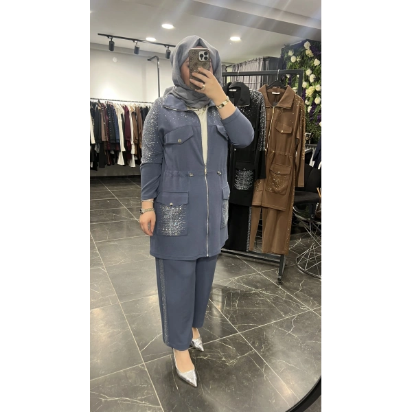 SOLİS Serpme Taşlı Lacoste Takım