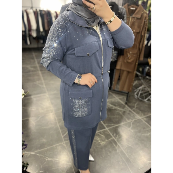 SOLİS Serpme Taşlı Lacoste Takım