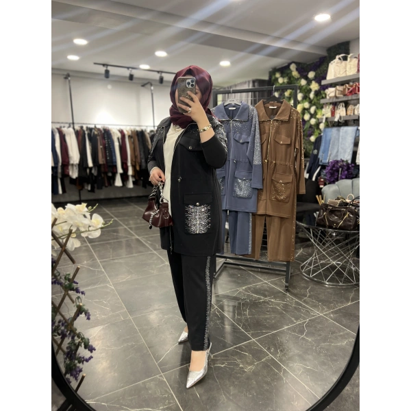 SOLİS Serpme Taşlı Lacoste Takım