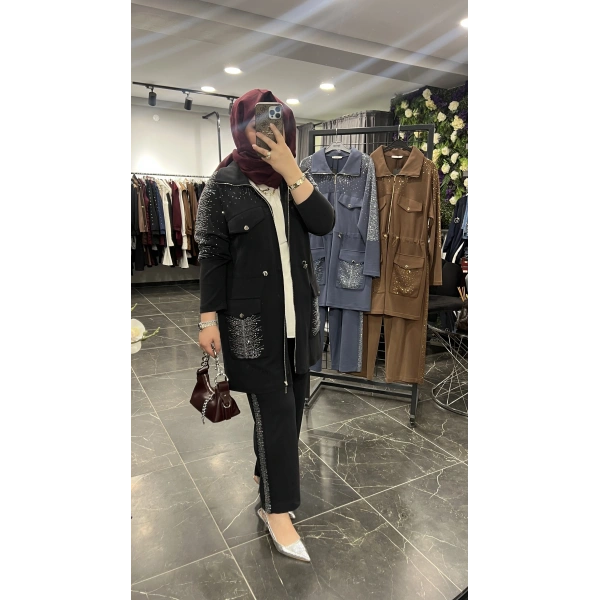 SOLİS Serpme Taşlı Lacoste Takım