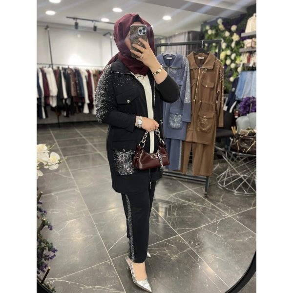 SOLİS Serpme Taşlı Lacoste Takım