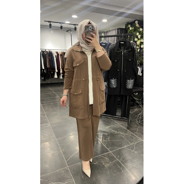 SOLİS Serpme Taşlı Lacoste Takım