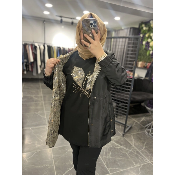 Solis Taşlı Ceketli İçlikli Takım