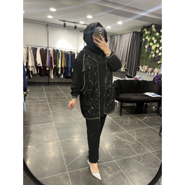 Solis Taşlı Ceketli Takım