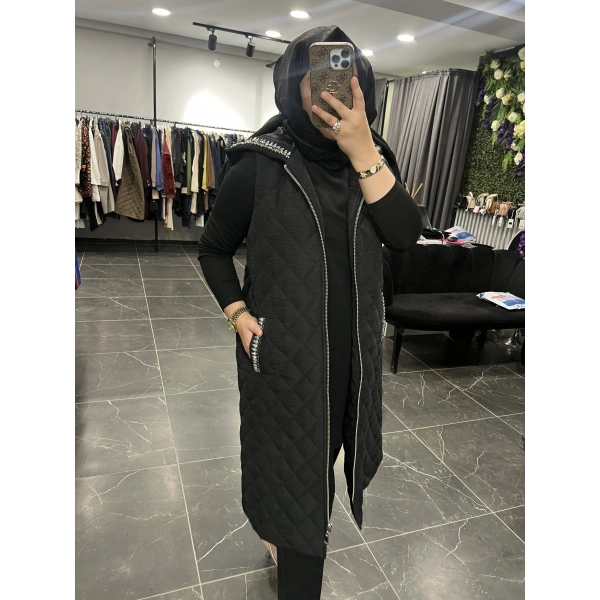 Solis Taşlı Kapitone Yelek