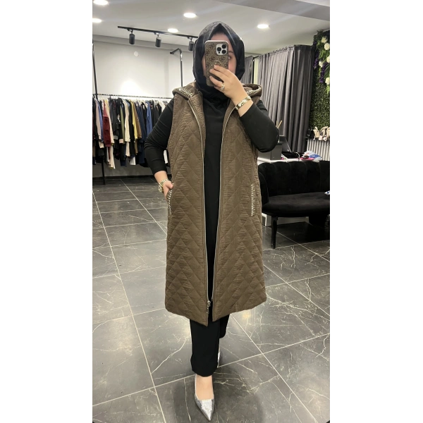 Solis Taşlı Kapitone Yelek