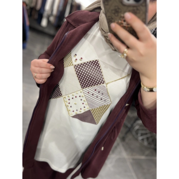 SOLİS Üçgen Zımbalı Süet Üçlü Takım