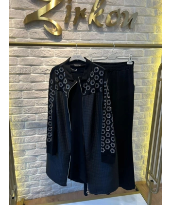 PUREVA Petek Taşlı Üçlü YELEKLİ Takım