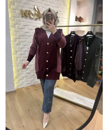 ZİRKON Fırfırlı İpek Cupra& Merserize Hırka