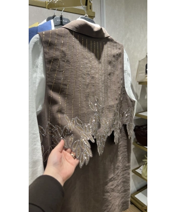 MEVA PLUS BY PUREVA Yakma Taşlı Yelekli Üçlü Takım