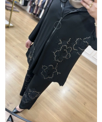 İTHAL BÜYÜK BEDEN Zımbalı Güpürlü Takım